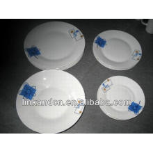 Haonai ручной работы навалом белый керамический набор посуда плита